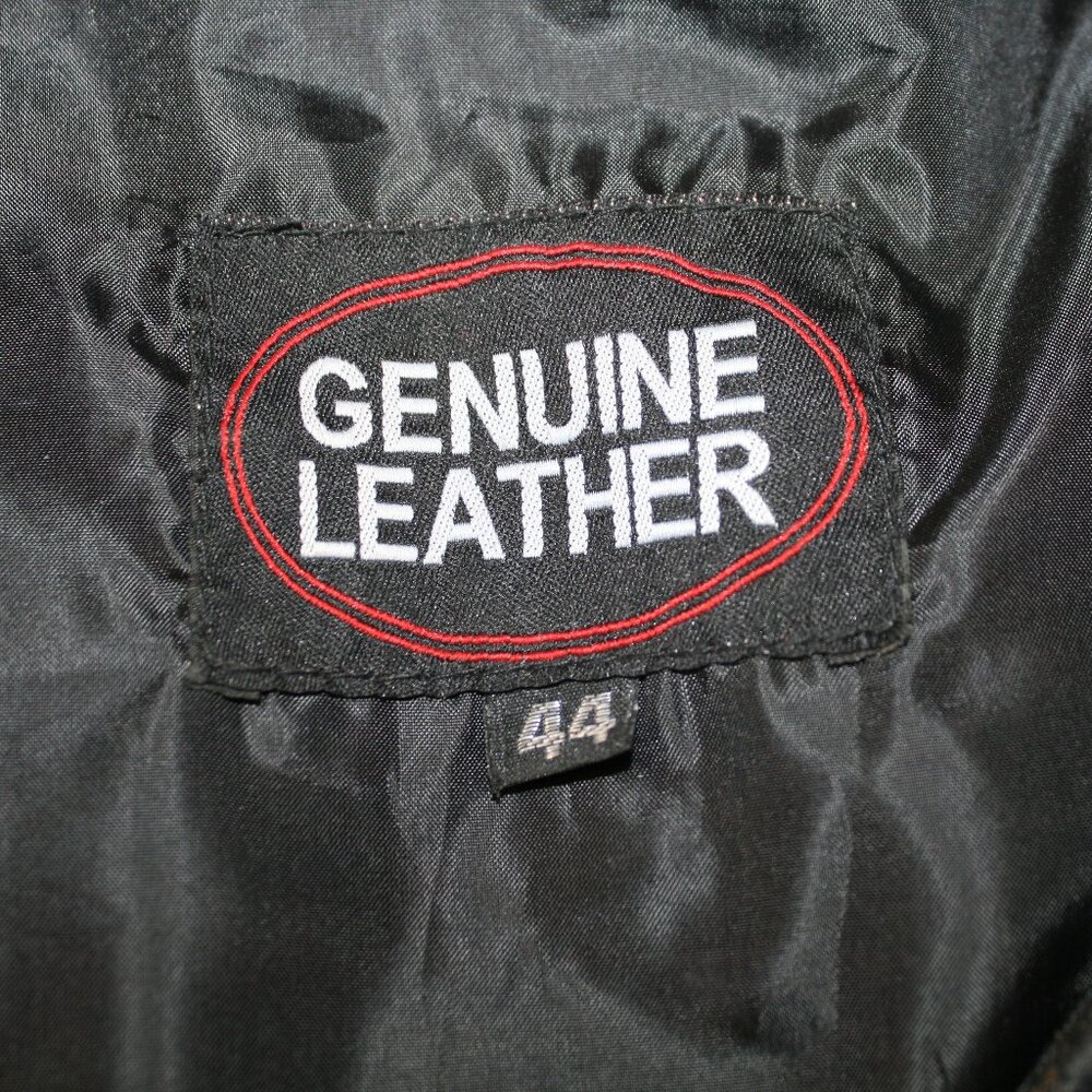 GENUINE LEATHER Vest Biker Moto Side Lace Up Streetwear Classic Men's Size 44 - Picture 10 of 16